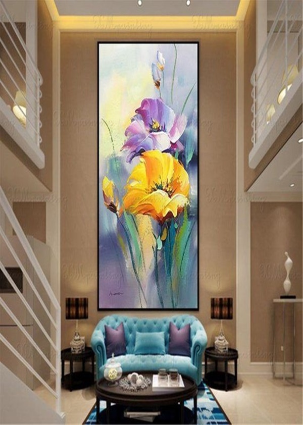 Amazing Abstract Flower Paintings For Your Living Room 1