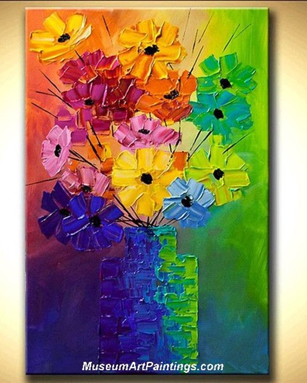 Amazing Abstract Flower Paintings For Your Living Room 11