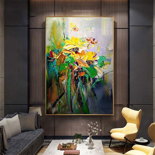 Amazing Abstract Flower Paintings For Your Living Room 7