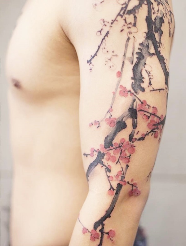 Cherry Blossom Tattoo Designs That Are So Gorgeous 21