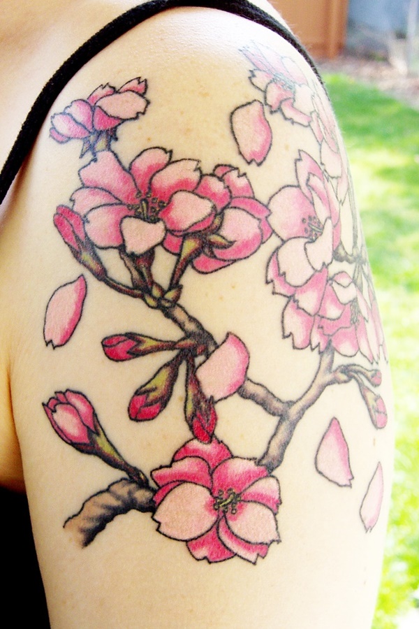 48+ Cherry Blossom Tattoo Designs That Are So Gorgeous 10. 