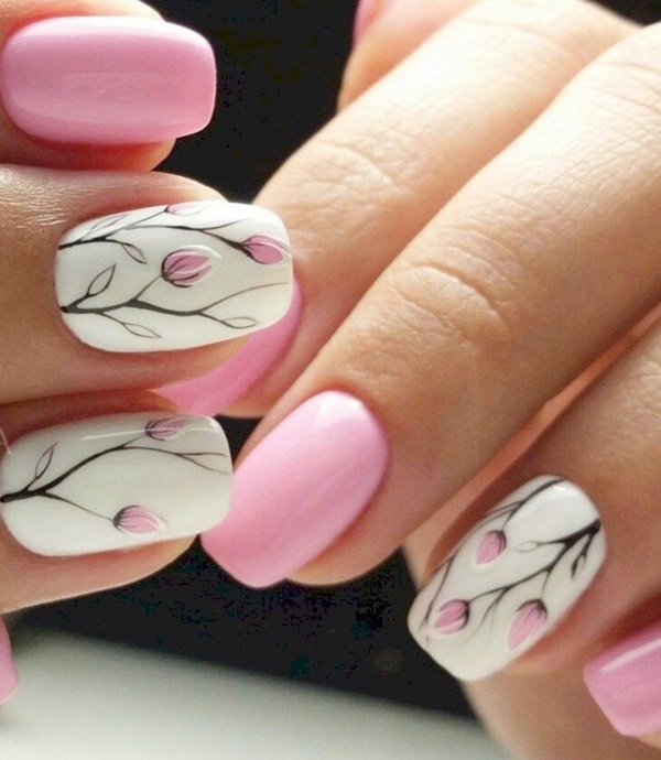 Elegant Flower Nail Designs For Summer