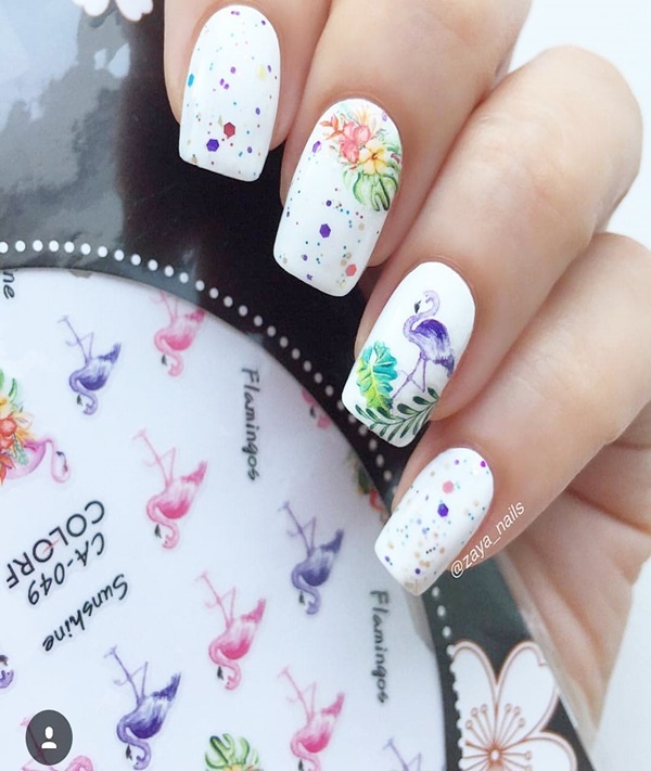 Elegant Flower Nail Designs For Summer