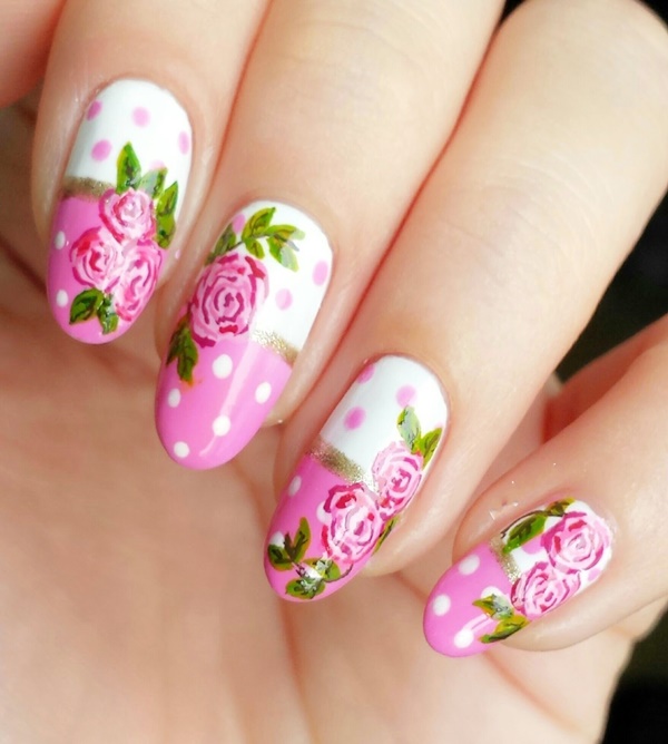 Elegant Flower Nail Designs For Summer