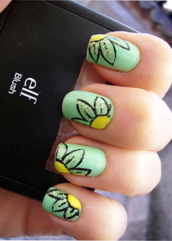 Elegant Flower Nail Designs For Summer