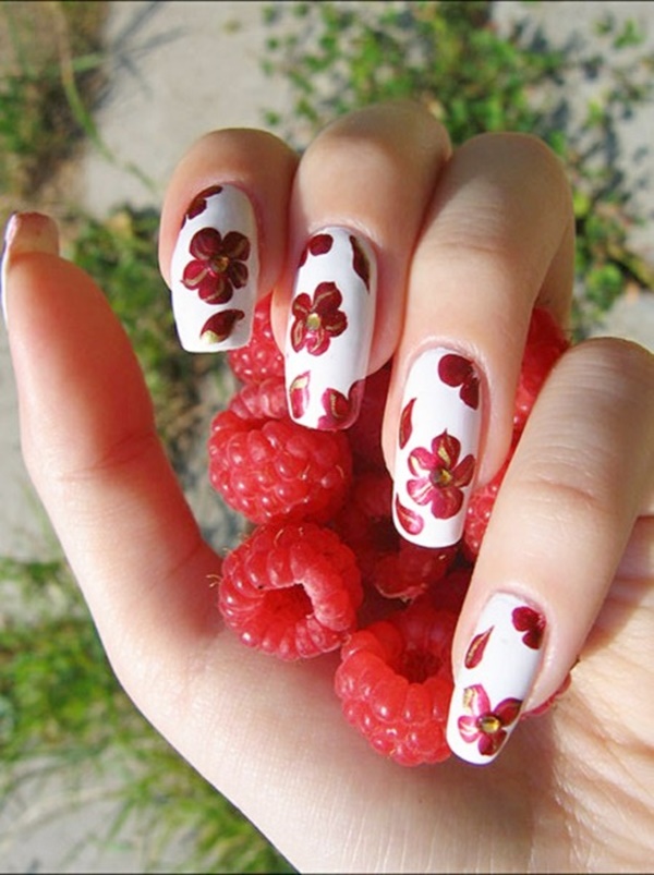 Elegant Flower Nail Designs For Summer