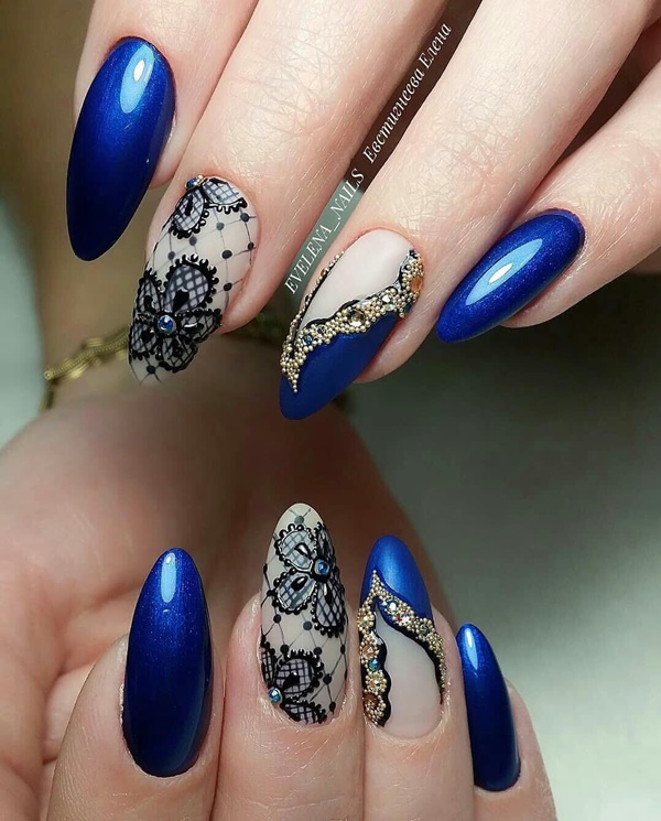 27 Cute Dark Blue Nail Designs You Ll Love Most Trusted Lifestyle Blog