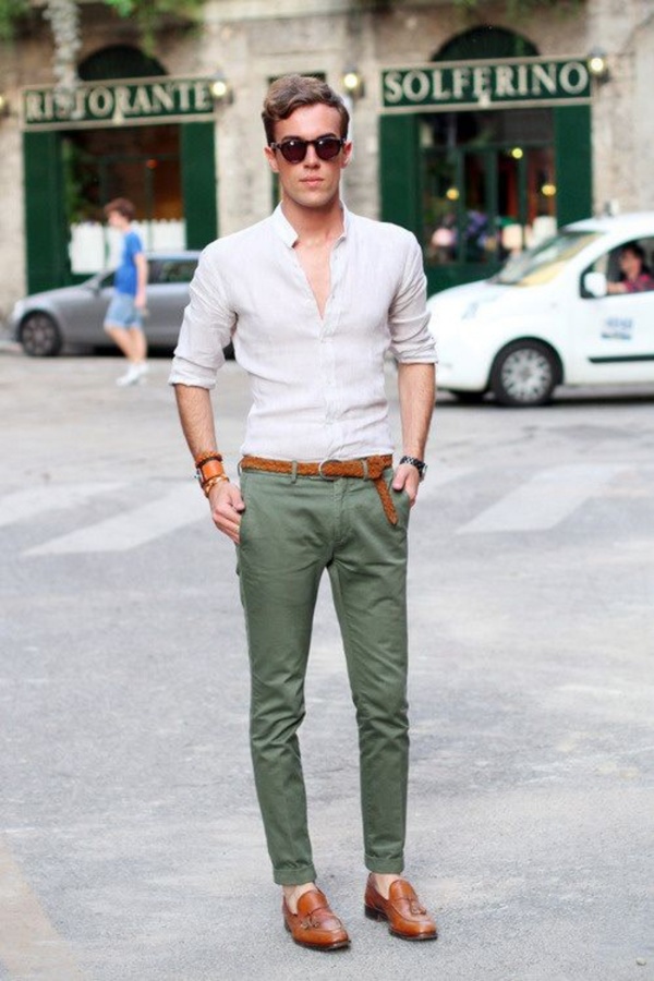 shirt for green chinos